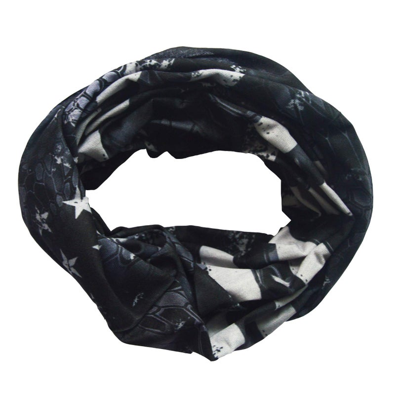 Obacle Motorcycle Face Mask Sun UV Dust Wind Protection Tube Mask Seamless Bandana Face Mask for Men Women Bike Riding Cycling Biker Fishing Outdoor Festival (US Flag Black Gray) - Image 4